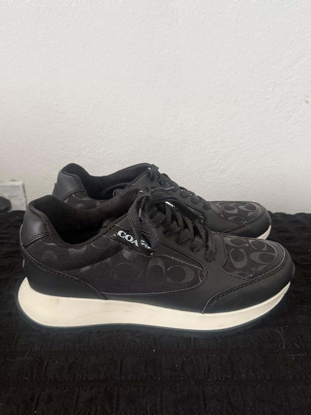 Coach Black Signature Platform Sneakers for Women